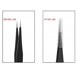 ПРЯМИЙ чорний пінцет для нарощування вій ___KRY040/052 (1574)